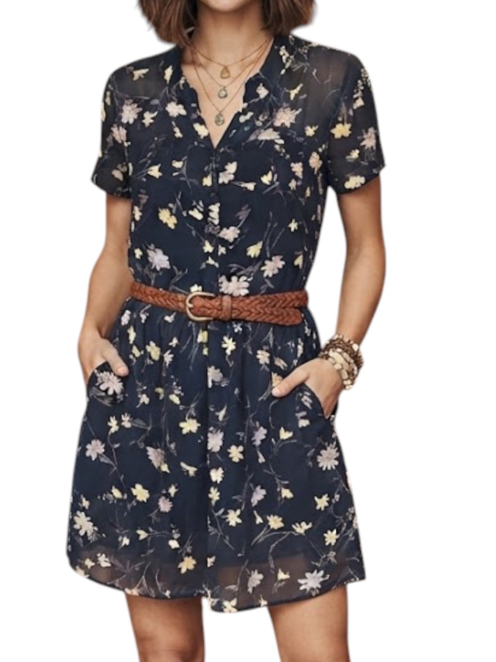 J KIDS Cottagecore Bohemian Preppy Y2K Floral Print Tea Dress Button Detail M